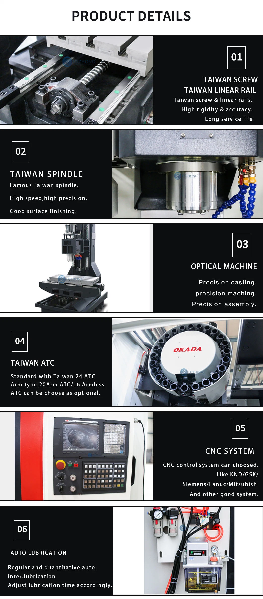 3 Axis Low Cost Machining Center Vmc650/850/1060 Vertical Metal CNC Milling Machine with Price